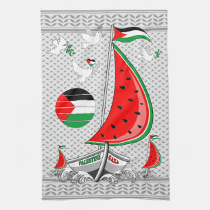 Freedom Global Sumud Flotilla Boats to Gaza Kitchen Towel