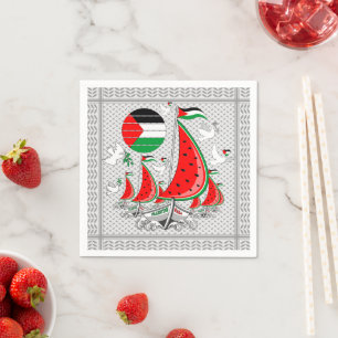 Freedom Global Sumud Flotilla Boats to Gaza Napkins