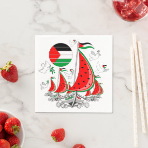 Freedom Global Sumud Flotilla Boats to Gaza Napkins