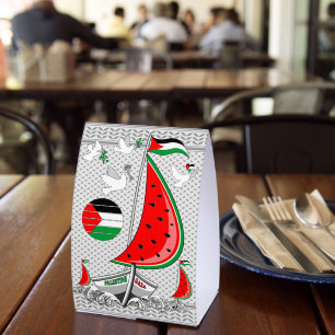 Freedom Global Sumud Flotilla Boats to Gaza Paper Table Tent