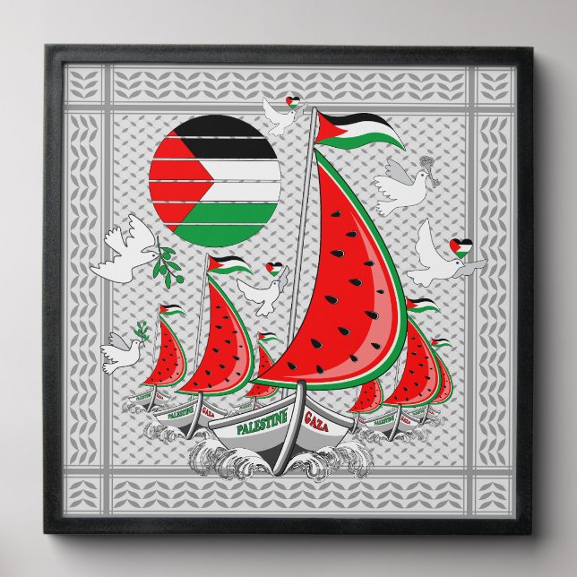 Freedom Global Sumud Flotilla Boats to Gaza Peel And Stick Photo Tile (Front Set)