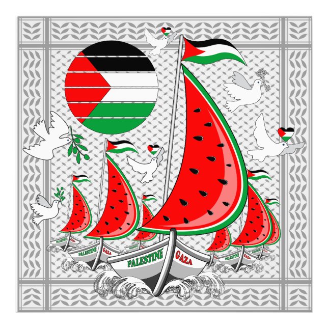 Freedom Global Sumud Flotilla Boats to Gaza Photo Print (Front)