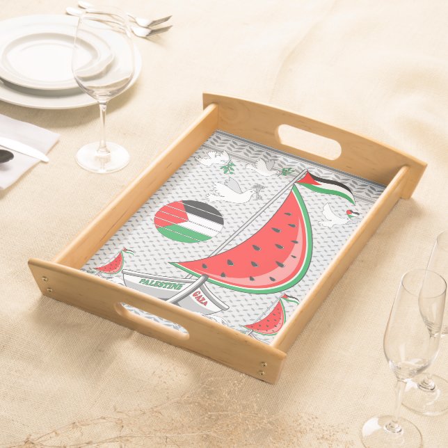 Freedom Global Sumud Flotilla Boats to Gaza Serving Tray (Front)
