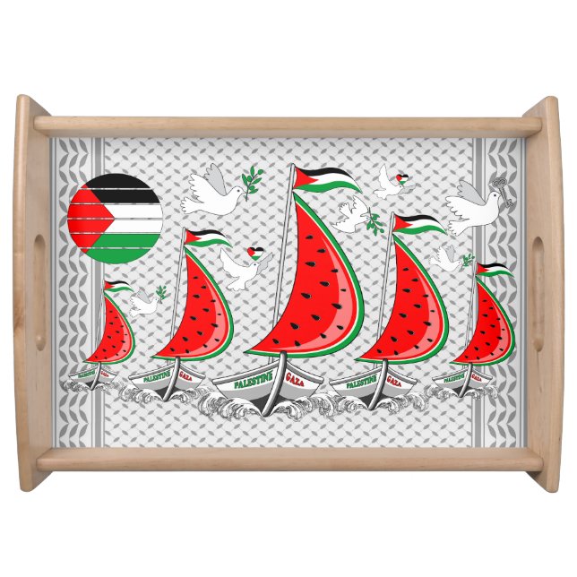 Freedom Global Sumud Flotilla Boats to Gaza Serving Tray (Front)