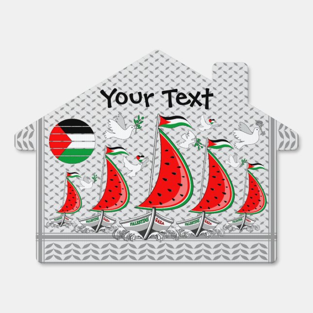 Freedom Global Sumud Flotilla Boats to Gaza Sign (Front)