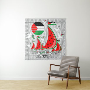 Freedom Global Sumud Flotilla Boats to Gaza Tapestry