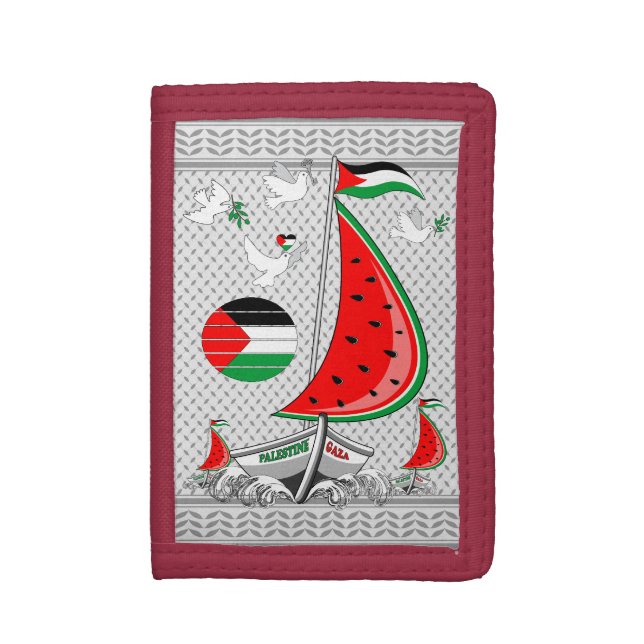 Freedom Global Sumud Flotilla Boats to Gaza Trifold Wallet (Front Vertical)