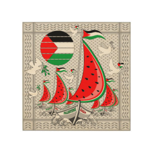 Freedom Global Sumud Flotilla Boats to Gaza Wood Wall Art