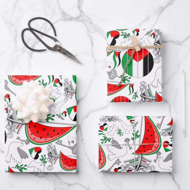Freedom Global Sumud Flotilla Boats to Gaza Wrapping Paper Sheets (Front)