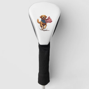 Freedom Golden Retriever Vintage Engraving Shirt Golf Head Cover