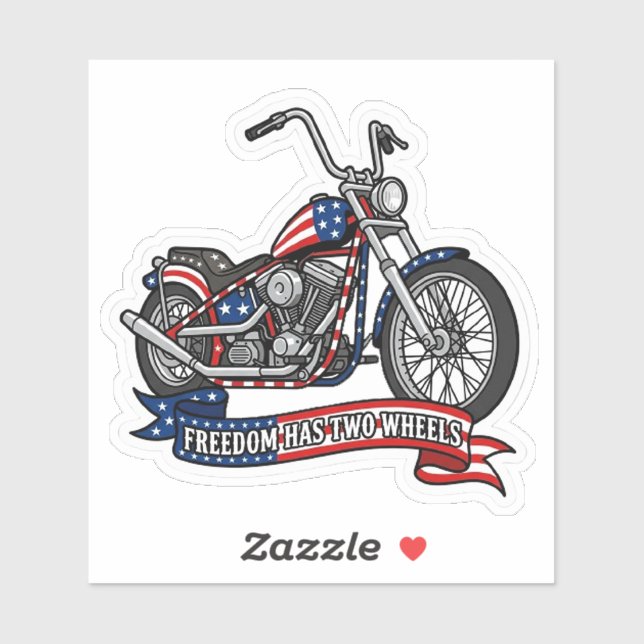 Freedom Has Two Wheels American Biker Motorcycle Sticker (Sheet)