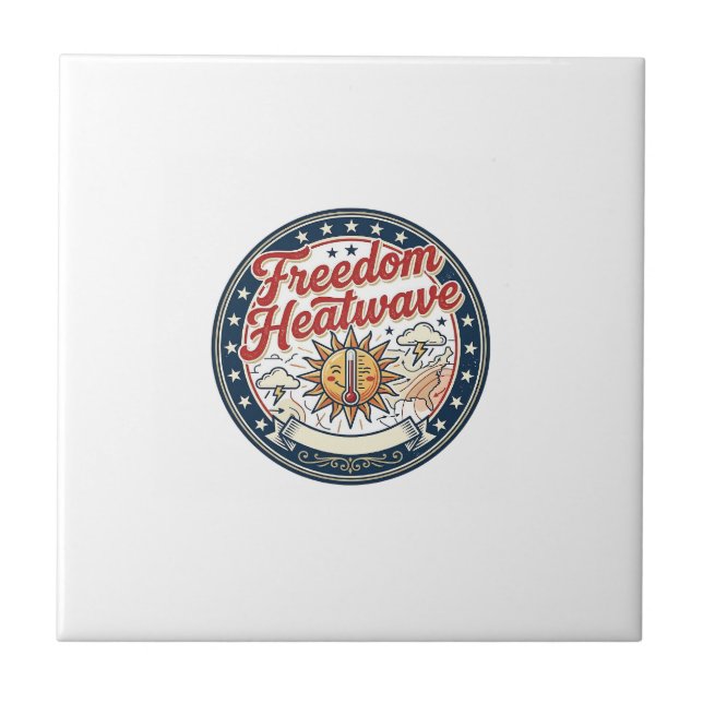 Freedom Heatwave Patriotic Patriotic Weather Summe Ceramic Tile (Front)