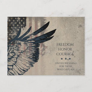 Freedom • Honor • Courage Patriotic Eagle Art Postcard