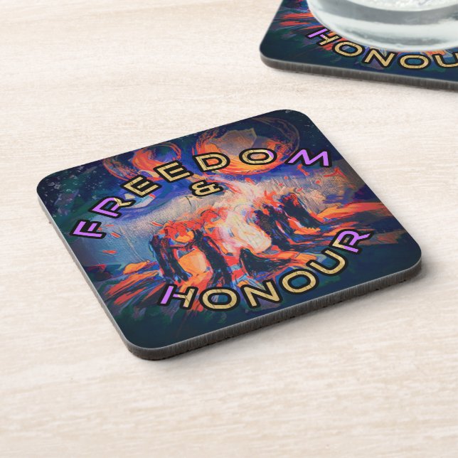 Freedom & Honour Beverage Coaster (Left Side)