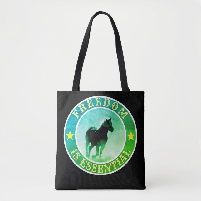 Freedom (horse, black) Tote Bag (Front)