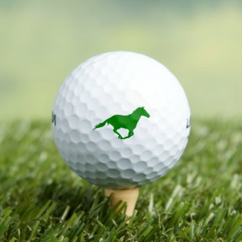 Freedom Horse (in Green) Golf Balls by images2go at Zazzle