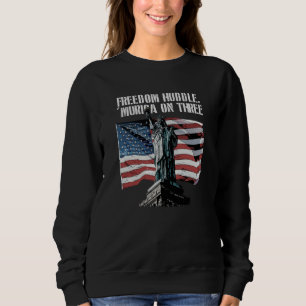 Freedom Huddle Murica on Three 4th of July Patriot Sweatshirt