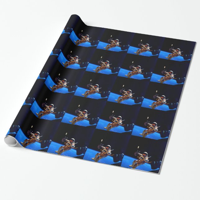 Freedom in outer space Nasa Astronaut Wrapping Paper (Unrolled)