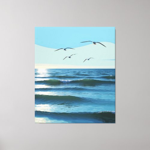 Freedom in the Blue Ocean Canvas Print