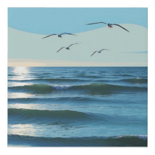 Freedom in the Blue Ocean Faux Canvas Print