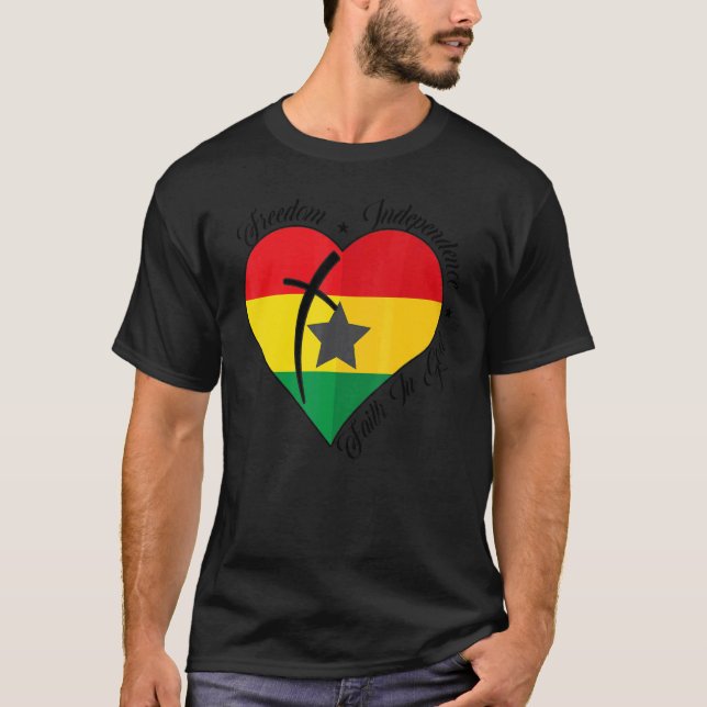 Freedom Independence Faith In God   Christian Ghan T-Shirt (Front)