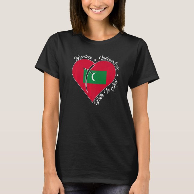 Freedom Independence Faith In God  Christian Maldi T-Shirt (Front)