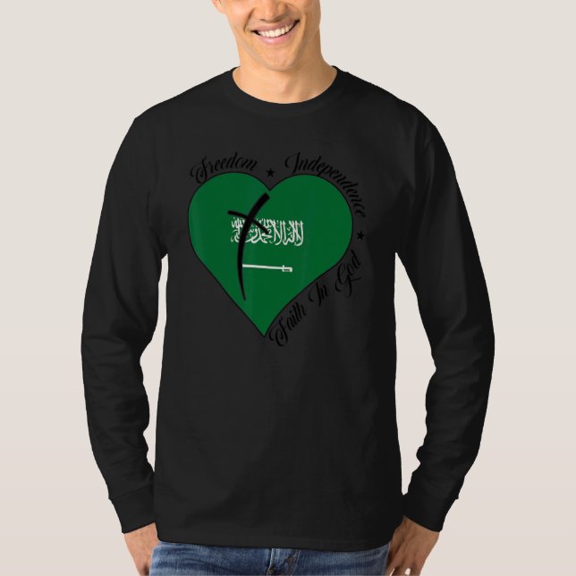 Freedom Independence Faith In God  Christian Saudi T-Shirt (Front)