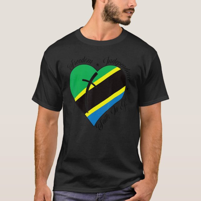 Freedom Independence Faith In God  Christian Tanza T-Shirt (Front)