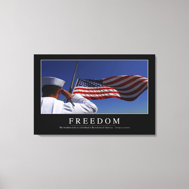 Freedom: Inspirational Quote 2 Canvas Print (Front)