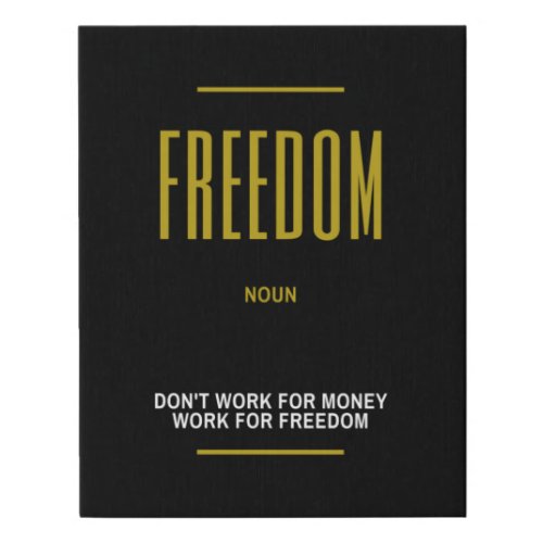Freedom Inspirational Quote On Success Faux Canvas Print