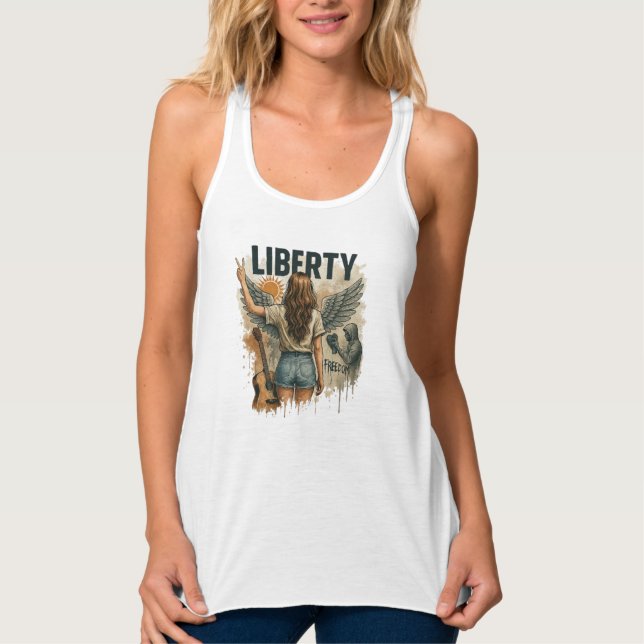 Freedom-Inspired Girls' T-Shirt Tank Top (Front)
