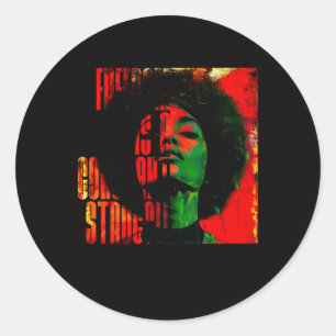 Freedom Is A Constant Struggle Juneteenth Angela D Classic Round Sticker