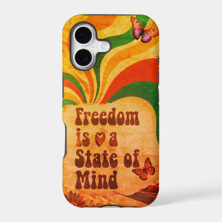 Freedom Is A State Of Mind On a Durable Retro iPhone 17 Case