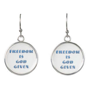 Freedom Is God Given, Blue Earrings