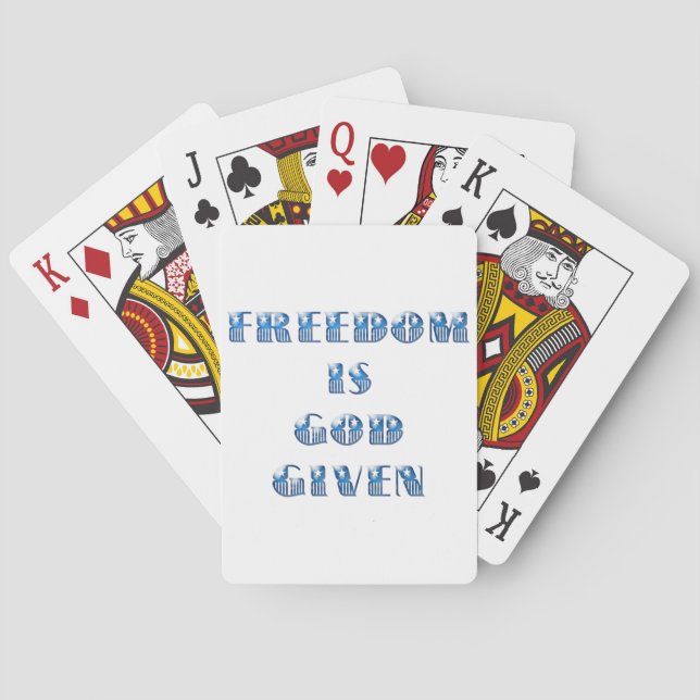 Freedom Is God Given, Blue Poker Cards (Back)