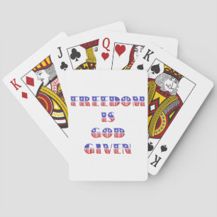 Freedom Is God Given, Red White and Blue Poker Cards