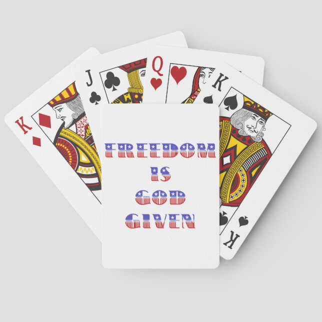 Freedom Is God Given, Red White and Blue Poker Cards (Back)