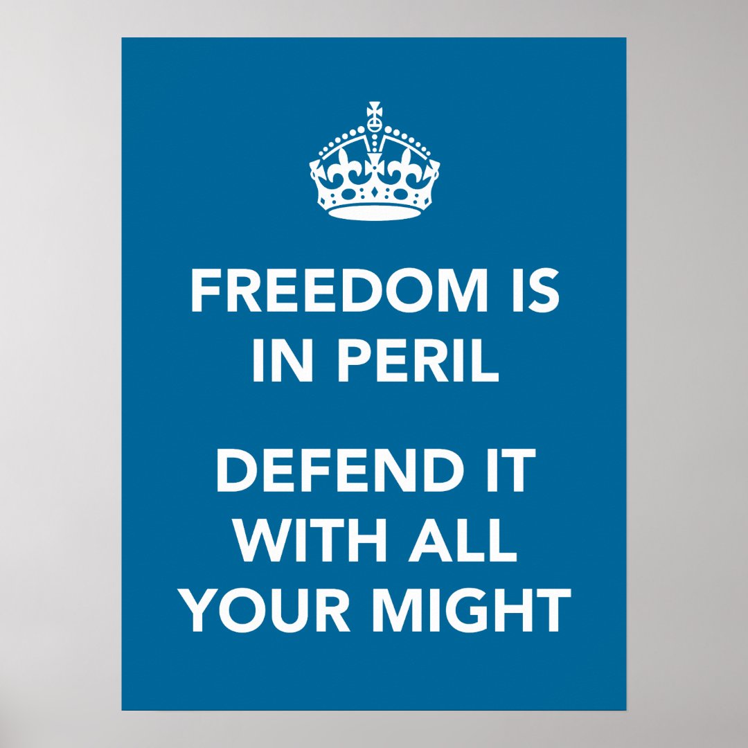 Freedom is in Peril Defend It With All Your Might Poster | Zazzle