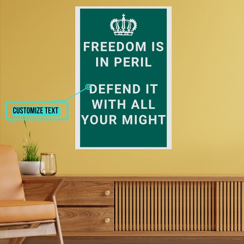Freedom is In Peril Vintage British Poster