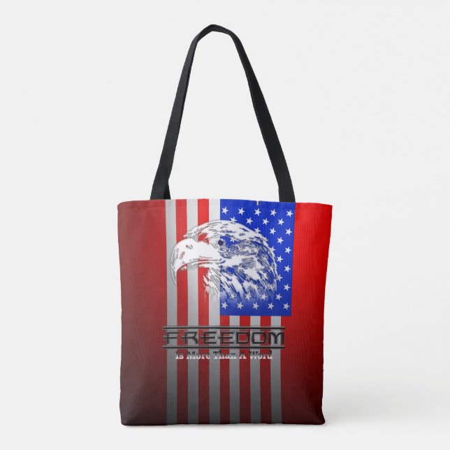 Freedom Is More Than A Word C4th AOP Tote Bag (Back)