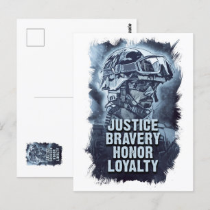 Freedom is Never Free Military and Soldier Quote Postcard