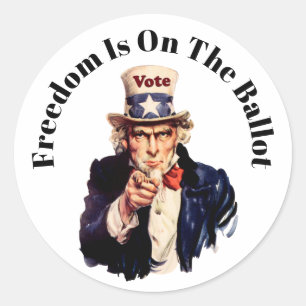 Freedom Is On The Ballot 2026 Classic Round Sticker