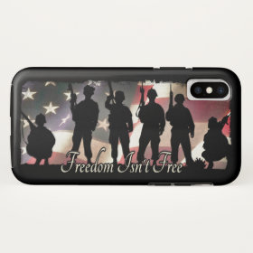 Freedom Isnt Free Military Soldier Silhouette Case-Mate iPhone X Case