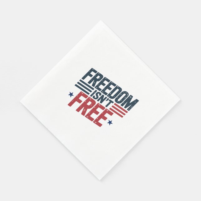 Freedom Isn't Free- Patriotic Design Red and Blue Napkins (Corner)
