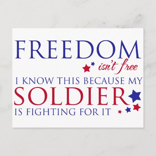 Freedom isnt Free Postcard