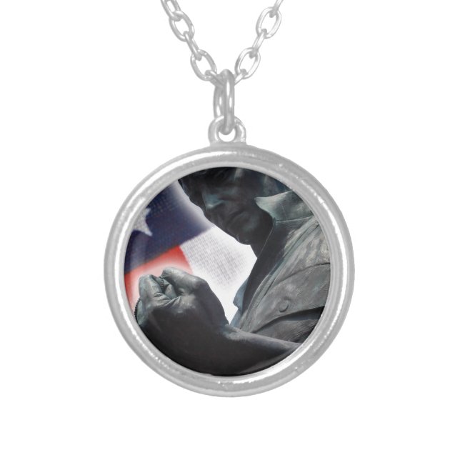 Freedom Isn't Free! Silver Plated Necklace (Front)