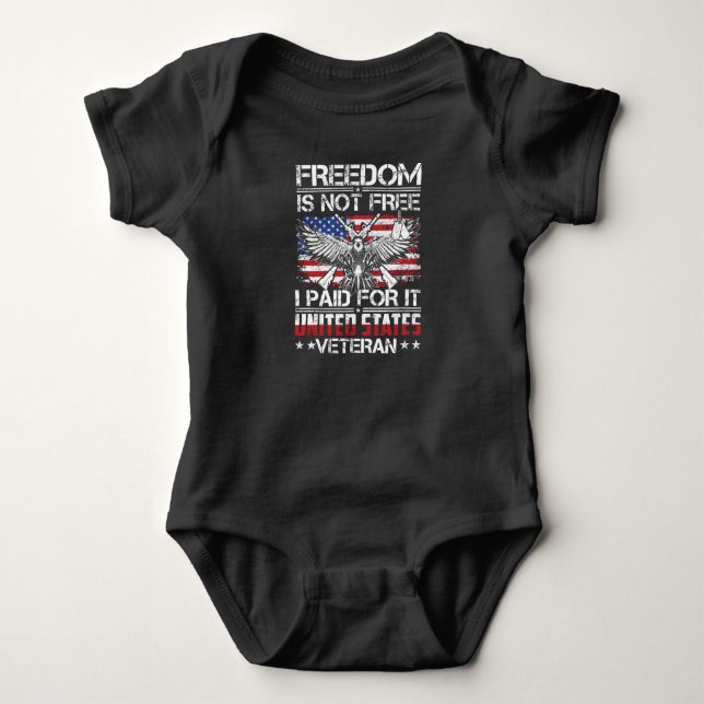 Freedom Isnt Free Veteran - American Eagle Baby Bodysuit (Front)