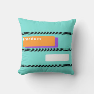 Freedom Liberty Orange Purple Turquoise Throw Pillow