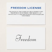 Freedom License (Front & Back)