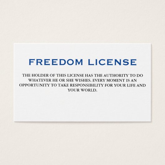 Freedom License (Front)